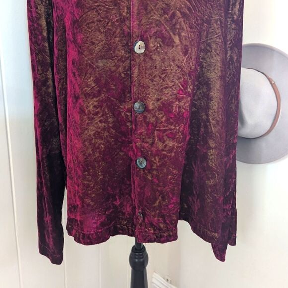 CP Shades L Red Burnout Velvet Top Whimsigoth Fairy Grunge Rebel Punk 90s 70s - Picture 4 of 10